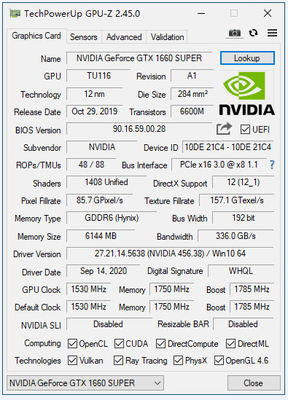 PCWINMAX GTX 1660 SUPER 6GB GDDR6 Gaming Graphic Cards HD Interface 1785 Mhz