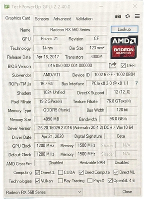 PCWINMAX Radeon RX 560 Graphics Card 4GB GDDR5 128Bit Single Fan DP HD DVI GPU Ports Support OEM